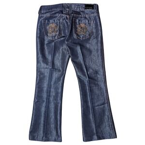 Express Jeans‎ Y2K Boot Cut Low Rise Dark Wash Stretch Shimmery Stella Women's 8